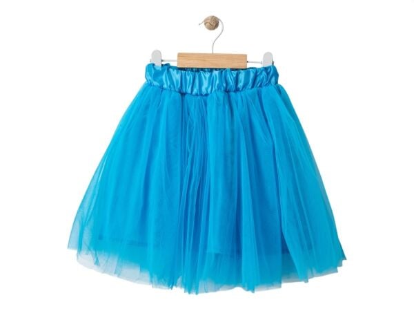 Kız Çocuk Tüllü Tütü Etek Mavi - 14 Yaş