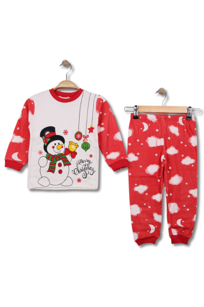 Erkek Çocuk Kardan Adam Pijama Takım 4 Yaş