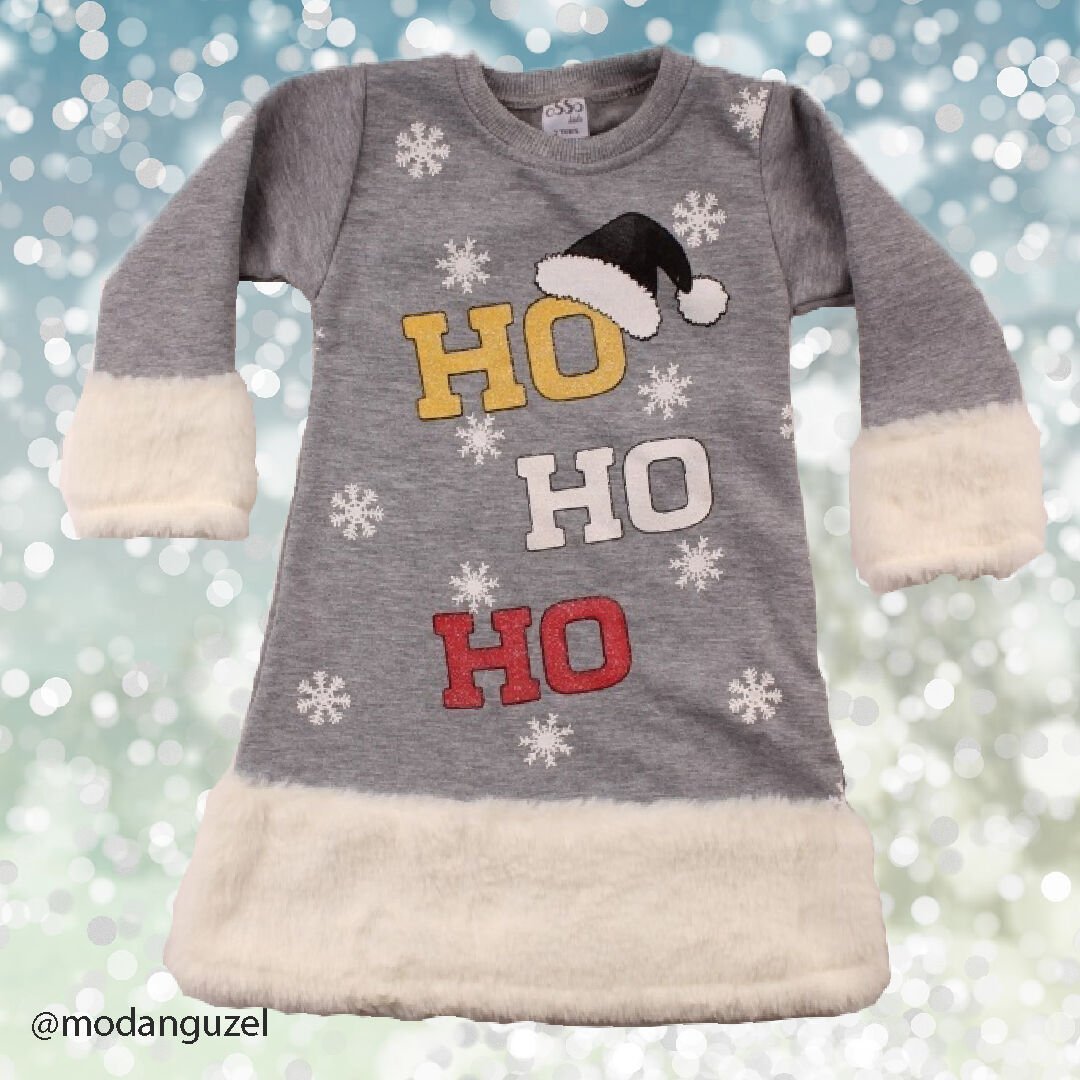 Kız Çocuk Noel Elbise Içi Şardon Kışlık Elbise 2 Yaş